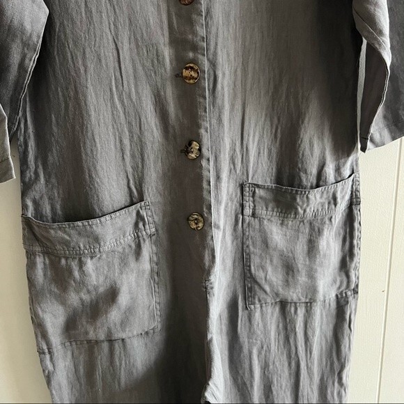 Zara Gray Lillian Linen Button Front Romper/Jumpsuit NWT - Picture 13 of 14